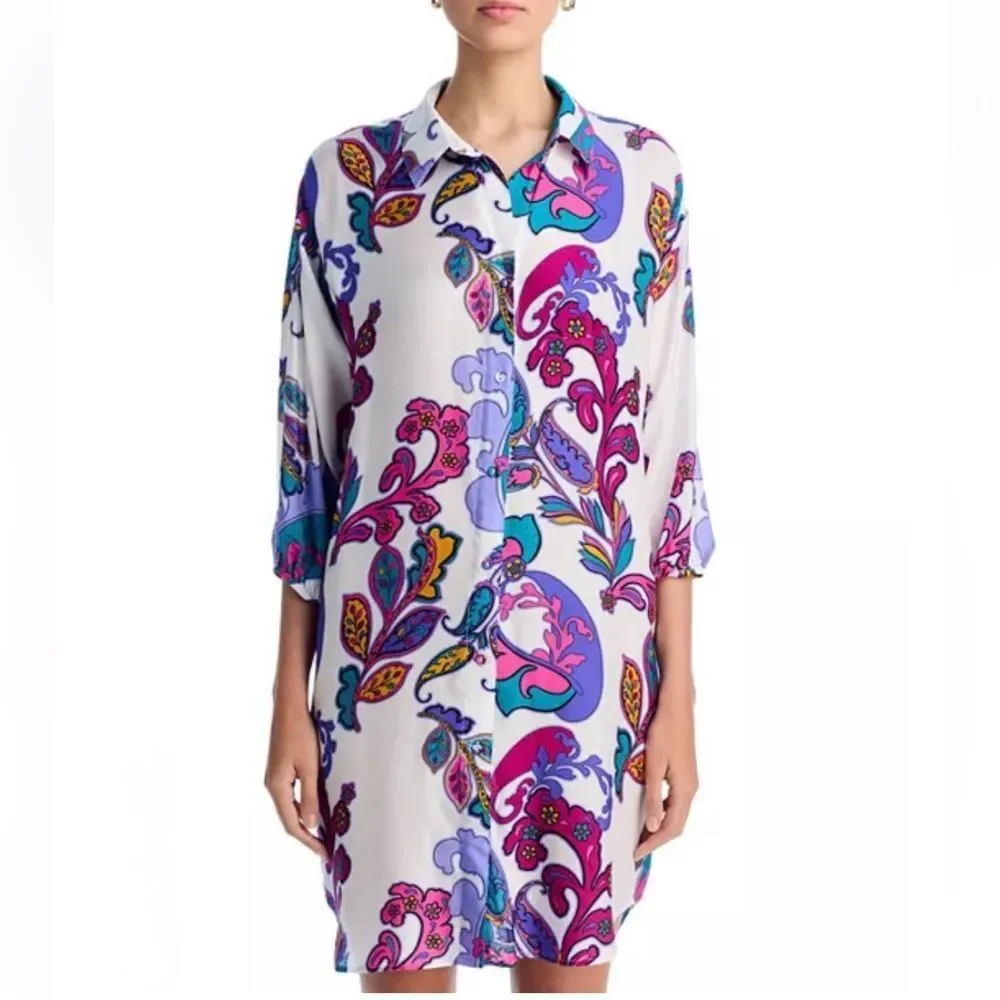 Johnny Was Paisley Cover-Up Shirt